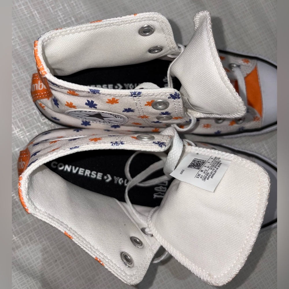 Converse All Star Chuck Taylor New Women’s Sz 8 Orange Blue High-Top Sneakers - Picture 4 of 7